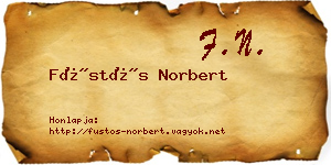 Füstös Norbert névjegykártya
